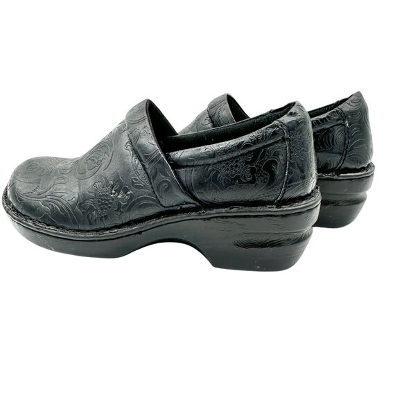 B.O.C. Peggy Clog Womens Size 8M Embossed Black Slip-On - Picture 4 of 9